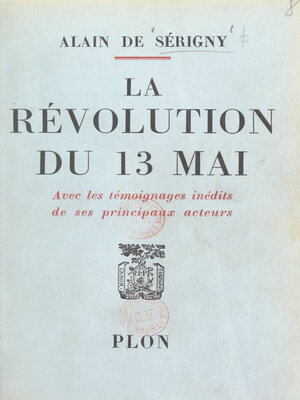 cover image of La révolution du 13 mai
